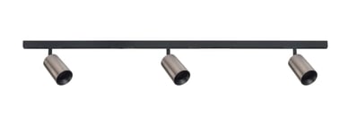 Designline Tube Pro komplett 1.9 meter spotskinne med 3 spotter GU10 - Svart/Titanium