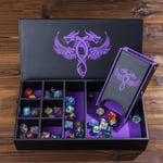 Leather Dice Tower & Storage Box (Purple)