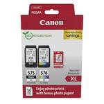 Canon PG-560 XL CL-561 XL Pack de 2 Cartouches Capacité XL (1x Noir XL 1x Couleur XL) certifié Canon + 50 Feuilles Papier Photo Canon 10x15cm (Emballage Carton)