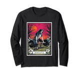 Funny Tarot Card Deadlifts Gym Workout Occult Reader Gothic Long Sleeve T-Shirt