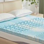 SINWEEK Surmatelas en Mousse à mémoire de Forme de 5 Zones de 5 cm, soulage la Pression, certifié CertiPUR-US, lit Simple