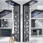 LED Shower Panel Column Tower Stainless Steel Rain Massage Body Jets Mixer Tap