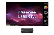 Hisense 120L9FTUK Laser TV - Ultra Short Throw 4k UHD Tri-chroma Projector with 100" Screen