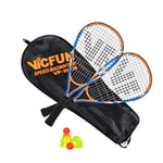 VICFUN Set Speed-Badminton 100 Junior Mixte-Adulte, Bleu/Orange