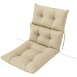 Sittdyna, 115x56 cm stolsdyna med knytband, ryggstöd, 10 cm tjock stoppning, vattenavvisande sittdyna för hem, trädgård, kontor,