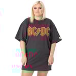 AC/DC Dam/Dam Oversized T-Shirt Klänning M Svart/Röd Black/Red M