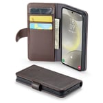 Mobique Samsung Galaxy S24 Plånboksfodral i Äkta Läder, Brun