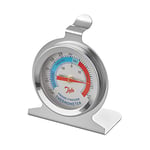 Tala Thermomètre pour réfrigérateur et congélateur, cadran facile à lire de 5,1 cm de large, marquages Celsius et Fahrenheit, argenté métallique