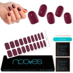 NOOVES NAILS Feuilles à Ongles en Gel Précuré Premium - Midnight Red | Bandes À Ongles Gel Semi-Permanent| Autocollants Ongles Semi-Permanents en Gel| Gel Nail stickers| Ongles Gel…