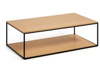 Table basse Yoana en placage de chêne et métal noir 110x60 cm
