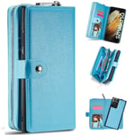 samsung Samsung S21 Ultra Zipper Wallet Case Light Blue