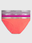 Calvin Klein Radiant Cotton Bikini Brief, Pack of 3, Grey/Coral/Dark Pink