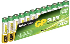 GP Super Alkaline AAA-batteri 12-pack