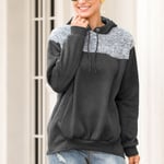 (Dark Gray L)Pullover Hoodie Loose Fit Warm Long Sleeve Sweatshirts SG5
