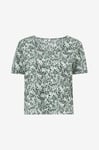 JDY - Blus jdyRika S/S V-neck Top Wvn - Grön