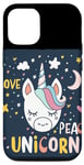 Coque pour iPhone 14 Costume de licorne amusant qui dort joliment et en paix