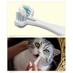 ZWH Cat Toothbrush Double Heads Teeth Brushing Multi-angle Cleaning Pet Breath Freshener Oral Care For Dog Cat (Color : White, Size : 17.3X1cm)