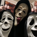 Ghost Face Scream Horror Mask, Killer Cosplay Costume Props For Adult -a open smile mask