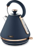 Tower Cavaletto Midnight Blue & Rose Gold  Pyramid Kettle T10044MNB