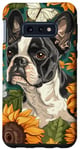 Coque pour Galaxy S10e Représentation artistique Boston Terrier Chasing Floral