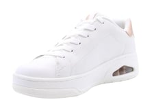 Skechers Women's Uno Courted Style, White Leather/Rose Gold Duraleather, 4.5 UK