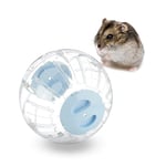 Relaxdays Balle de Hamster, Boule de Course, pour Souris, Chinchilla, Rat, Ø 18,5 cm, Plastique, Transparent/Bleu