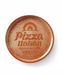 HENDI Assiette à pizza ronde, porcelaine, motif: texte et illustration de pizza, conviennent pour la lave-vaisselle et les fours à micro-ondes, ⌀310 mm, rouge