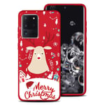 ZhuoFan Case for Samsung Galaxy A20s, Slim Silicone Matte Phone Cases Christmas TPU Back Cover Shockproof with Cute Cartoon Design Couple Gift 6.5 inch for Girls Samsung A20s Case, Deer