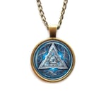 Valknut Nordisk Mytologi Runor Oden Viking Halsband Blå