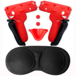 HUAYUWA Soft Silicone VR Touch Controller Grip Cover Set Fit for Oculus Quest 2, Includes 2 Handle Cover with 2 Hand Strap + 1 Nose Pad + 1 Lens Dust Cover (Red)