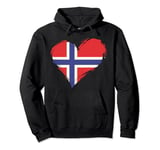 Norway flag in heart Norwegian Origin Pride Nordic Roots Pullover Hoodie