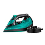 Tower T22022TL Ceraglide 360° Cord/Cordless Steam Iron with Rapid Heat-Up and Recharge, 2800W, Black and Teal