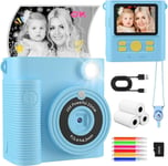 Kids Camera Instant Print, Kids Digital Camera with 2 Shutters, 1080P HD