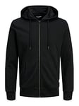 Jack and Jones Men Zip Hoodie Black S