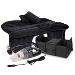 SOGA Portable Camping Car Set Inflatable Air Bed Mattress Storage Organizer Handheld Vacuum Black - CarBundleBlack