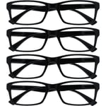Company Black Läsglasögon 4-pack Designer Stil Män Kvinnor RRRR92-1 +3.50 Svart Svart Black +3.50 Magnification