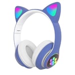CHAW Headphones with Cat Ear,Cat Ear LED Light Up Wireless Foldable Headphones Over Ear with Microphone,Stereo Wireless Bluetooth Headphones for Kids Adult Girls and Boys