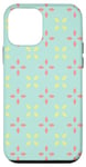 Coque pour iPhone 12 mini Blue Yellow Pink Cross Leaves X-Shape Symmetry Pattern