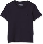Tommy Hilfiger Boys Short-Sleeve T-Shirt Crew Neck, Blue (Sky Captain), 7 Years