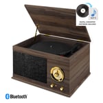 Vinyl Player with Built-in Speakers, Bluetooth Radio, Record to USB, Wood RP173