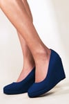 'Luisa' Platform Wedge Heel Court Shoes
