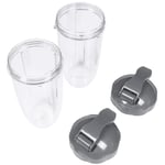 Yebobo 32Oz Replacement Cups with Flip Top to Go Lid for NutriBullet 600W and Pro 900W Blender (2 Pack)