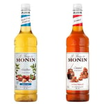 MONIN Premium Hazelnut Sugar Free Syrup 1 L & Premium Caramel Syrup 1 L