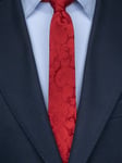 Smal röd paisley slips 100% siden