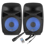 VPS082A 8" Active Bluetooth Karaoke Party Speakers DJ System 400W & Microphone