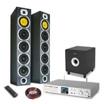 Floor Standing HiFi System with SHFT57B, Subwoofer, WiFi, DAB+, CD & Bluetooth