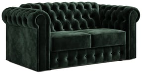 Jay-Be Chesterfield Velvet 2 Seater Sofa Bed - Dark Green