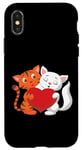 iPhone X/XS Happy Valentines Day Love Cute Heart Cartoon Cats Animal Case
