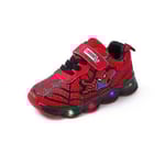 Barnens Sportskor Spiderman Ljusa Sneakers Barn Led Luminous Skor För Pojkar red 27