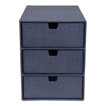 Bigso Box of Sweden rangement de tiroir pour documents et fournitures de bureau – organiseur bureau avec 3 compartiments – module de rangement bureau en panneaux de fibres et papier – bleu